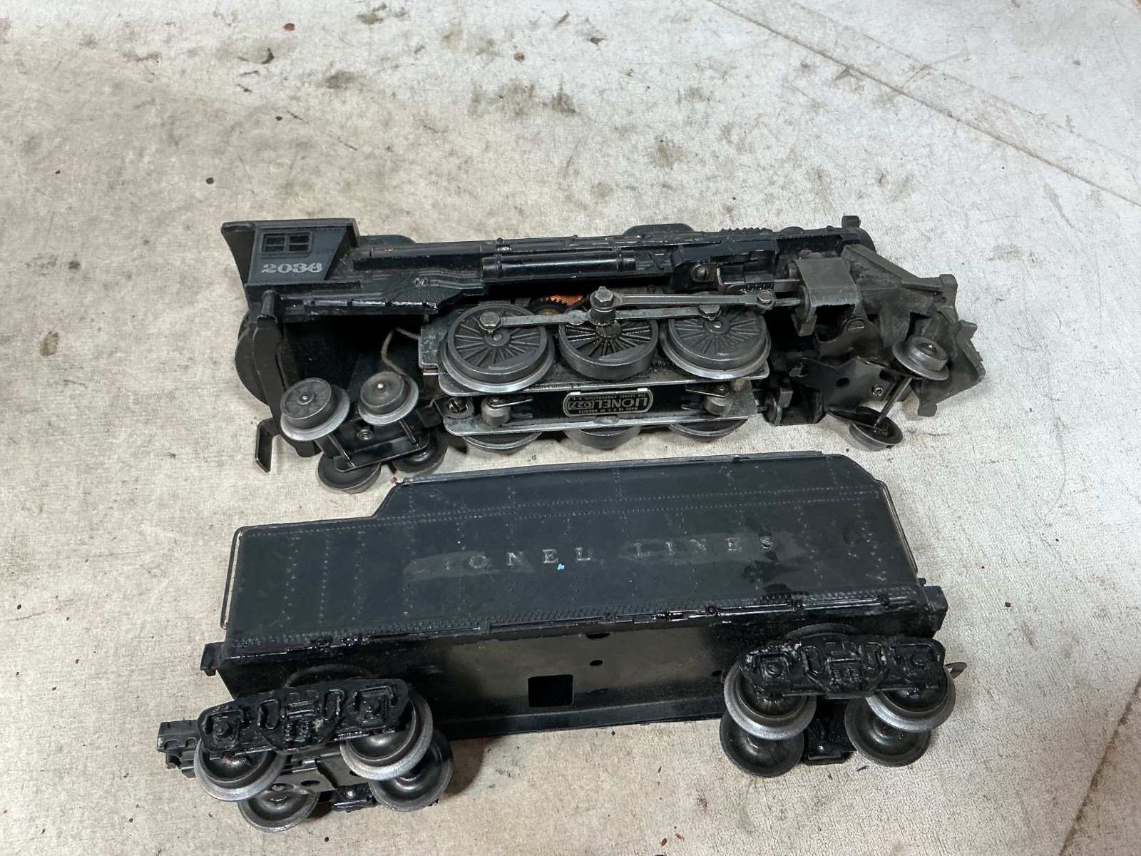 Lionel Postwar – Set 2036 Steam Engine 4 Freight Cars O Gauge / 027