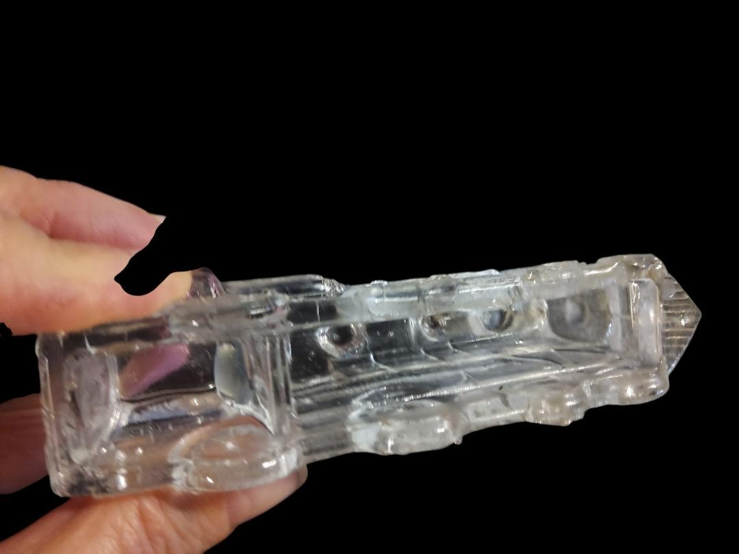 Vintage Clear Glass Train Engine Locomotive #888