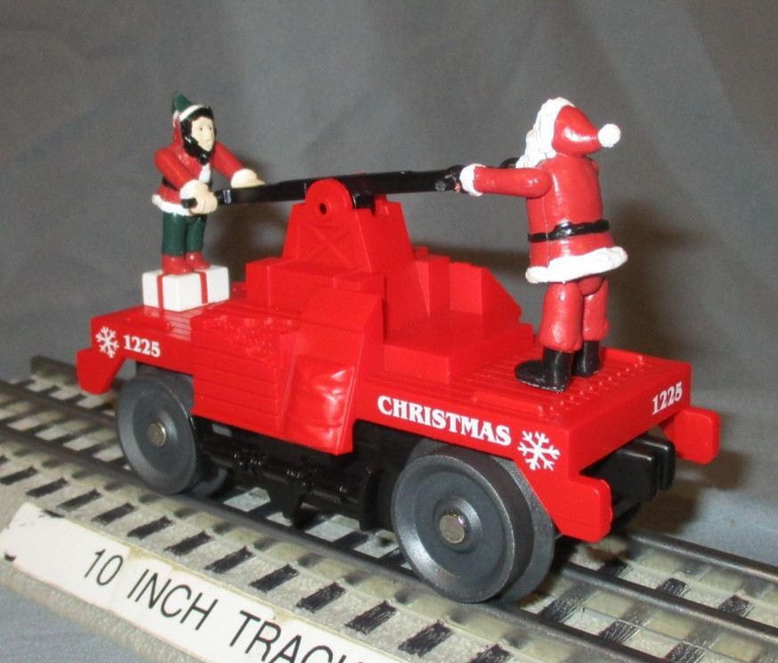 MTH 30-2573 Christmas #1225 Santa & Elf “Bump-N-Go” Hand Car O/027ga wks/ Lionel