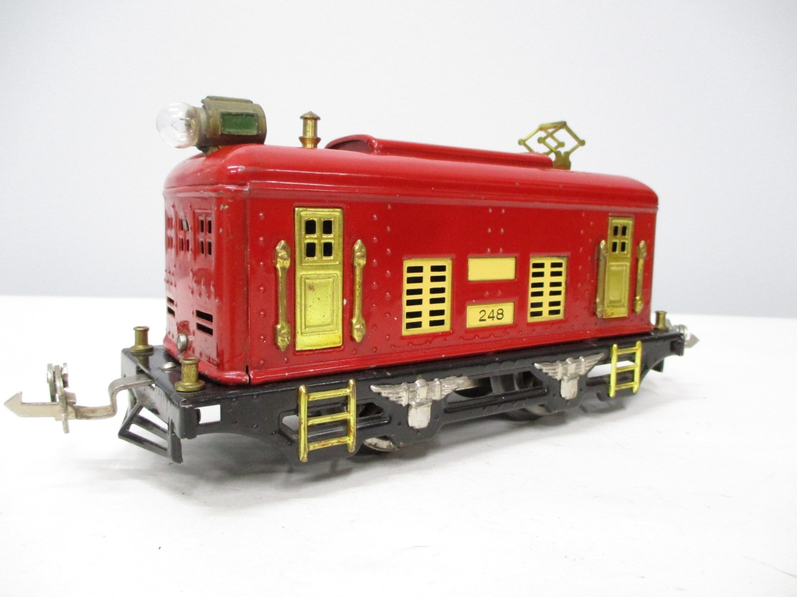 Lionel 248 Electric Boxcab Loco Red, Cream Clean Prewar O gauge X8206