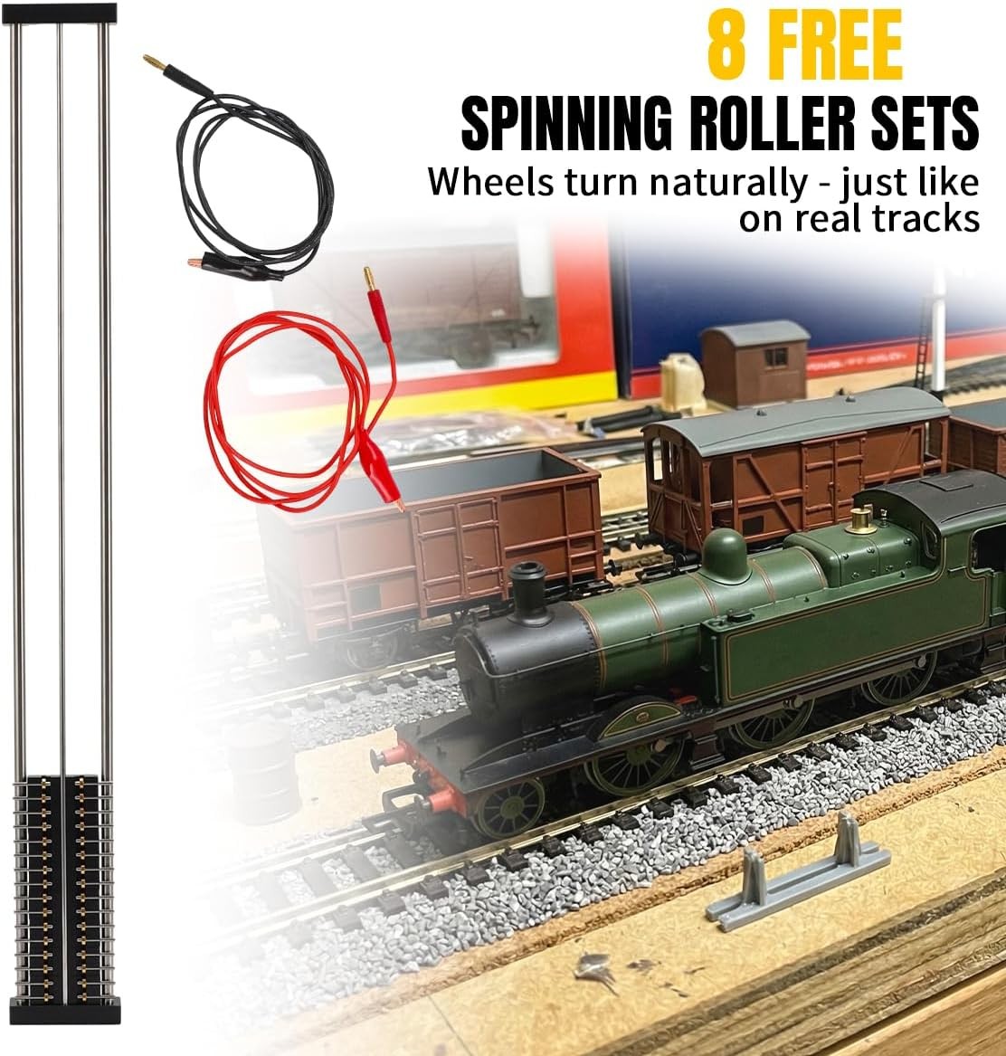 50cm Long Rolling Road For Testing OO/HO Gauge Locomotives 1:87 Scale