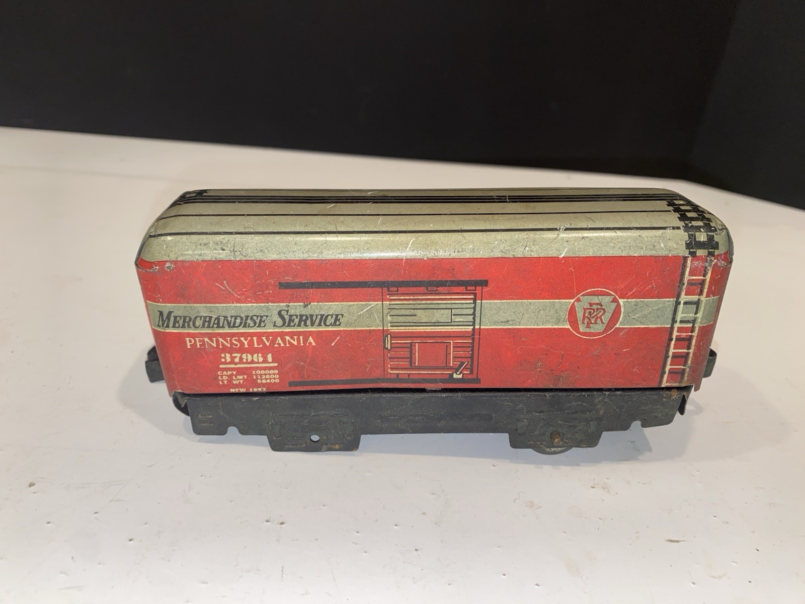 Vintage Marx O Gauge Tin Litho Train Car Lot: NYC 20102, PA 37961, Lehigh 28500