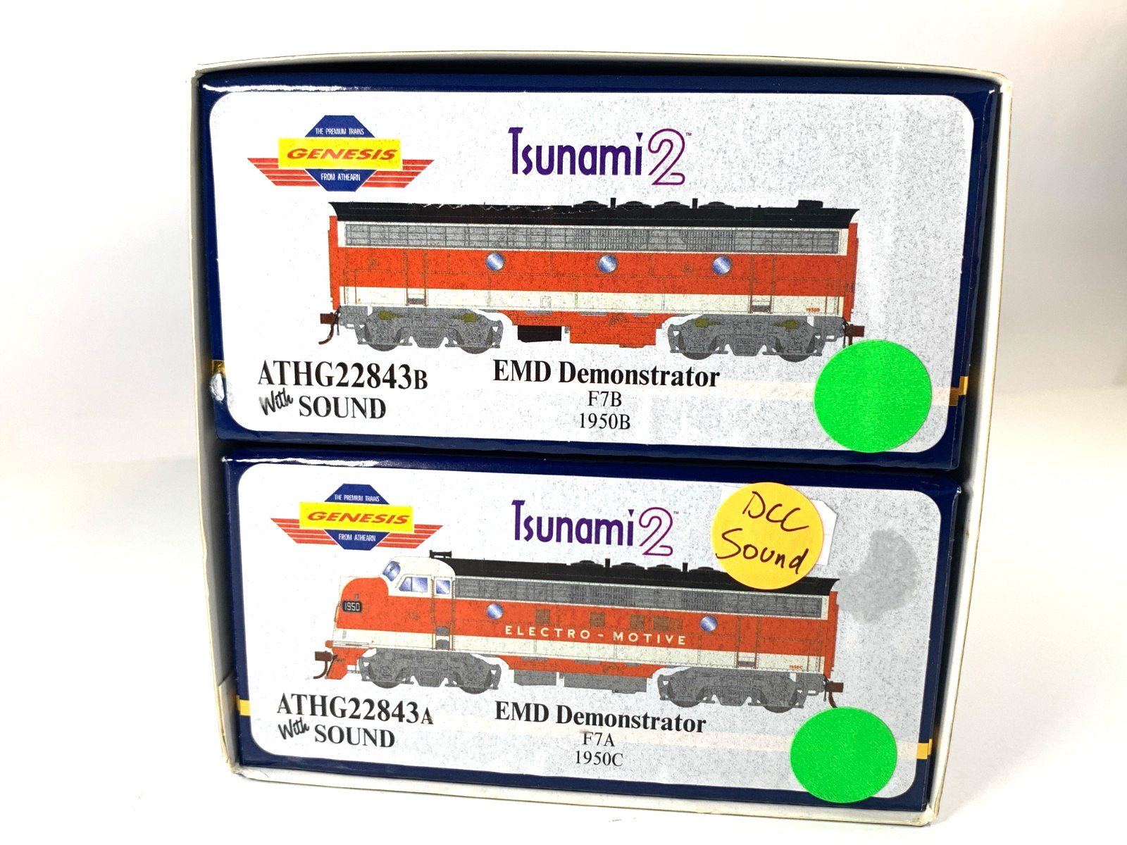 Athearn Genesis HO G22843AB EMD Demonstrator F7A Diesel 1950C&B- DCC/ Sound