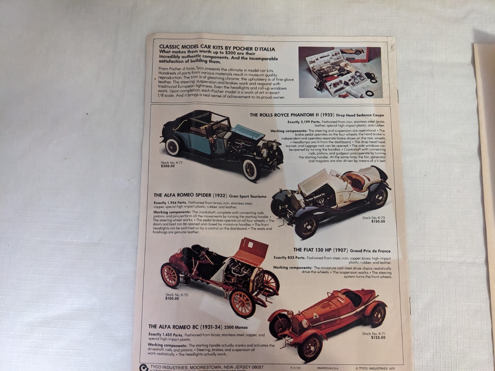 Vintage 1975 Tyco HO Scale Santa Fe Electric Train Set w brochure & price list