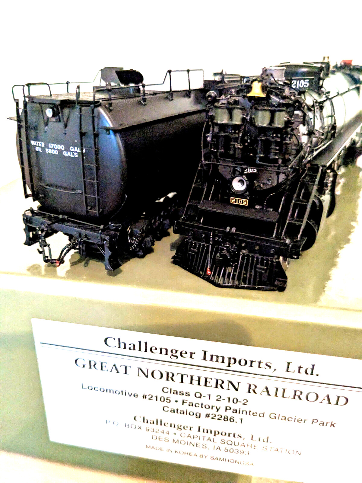 RARE! *CHALLENGER BRASS GN CLASS Q-1 2-10-2 HO *GLACIER PARK *LAMPS *RUNS GREAT!