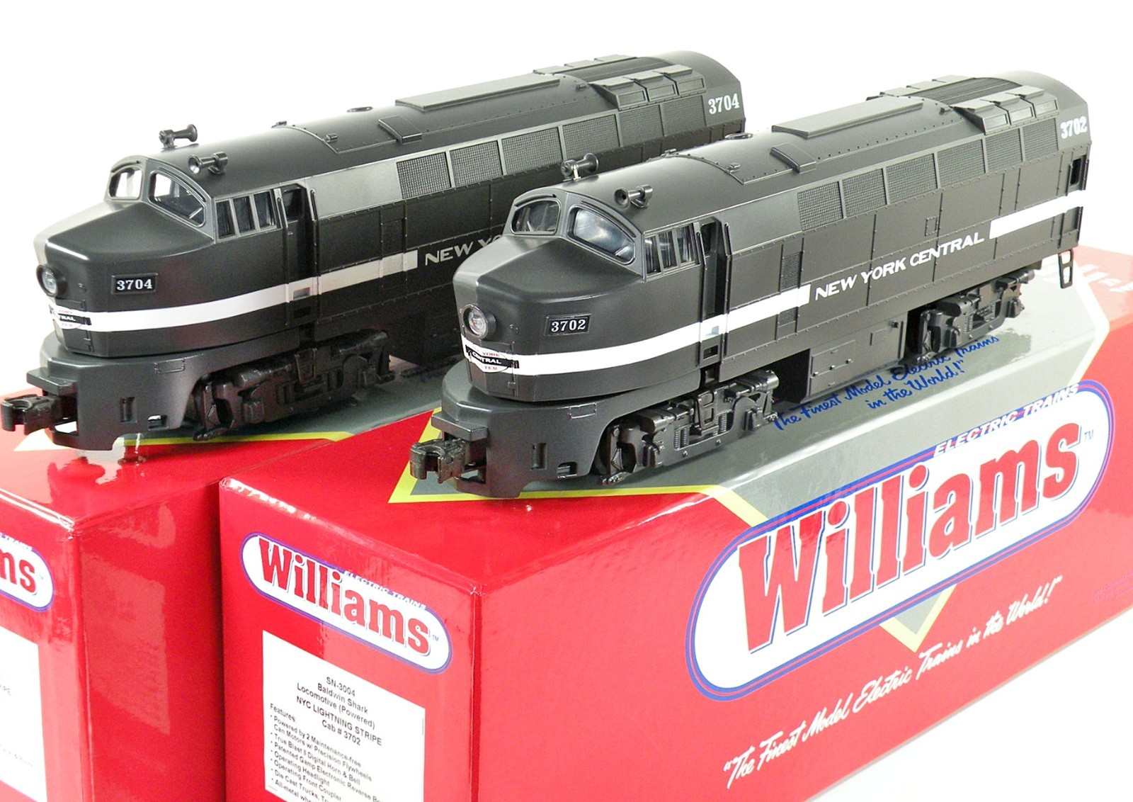 Williams SN-3004 New York Central Baldwin Shark Nose A-A w/True Blast II Horn