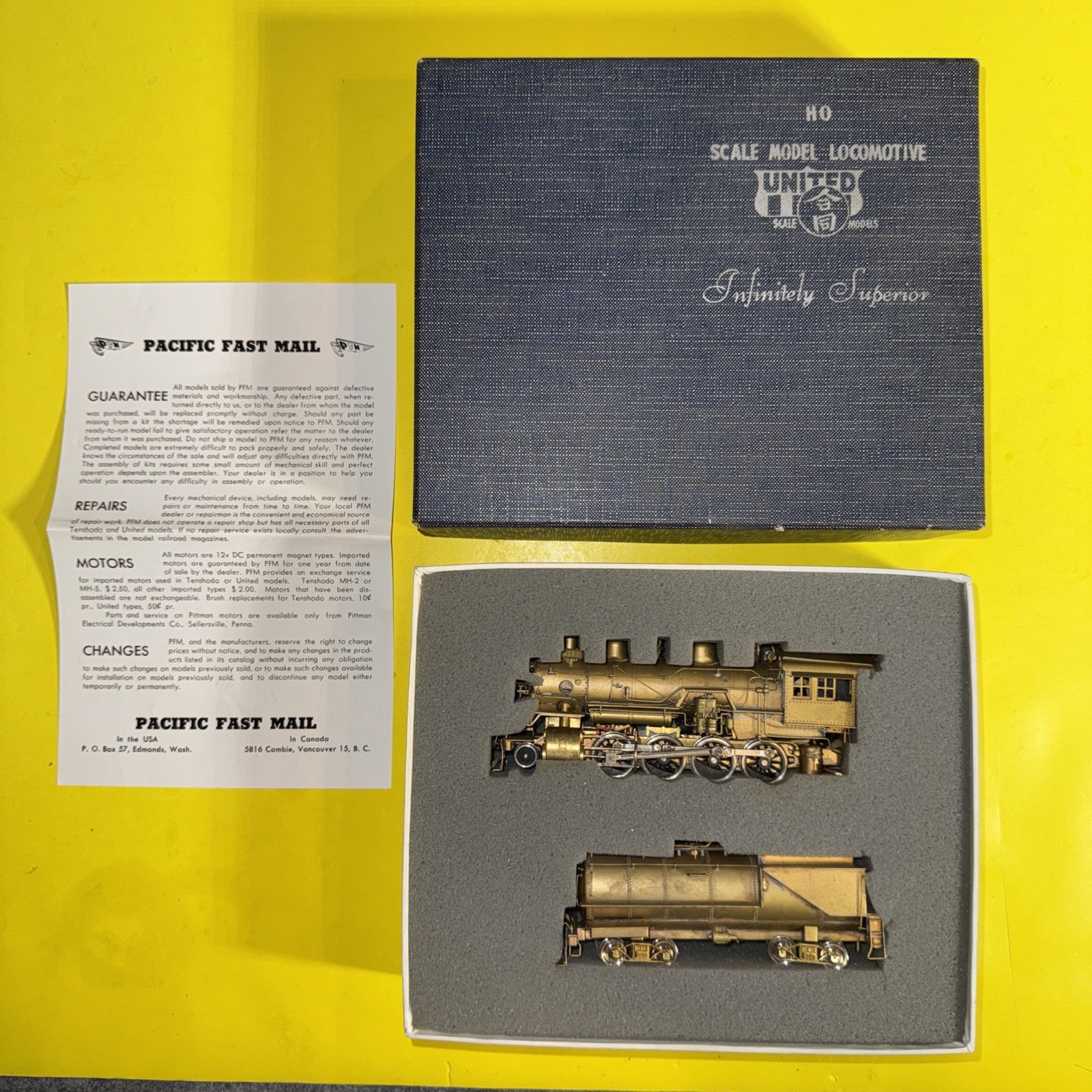 UNITED SCALE MODELS UNION PACIFIC FAST MAIL RY. 2-8-0 CONSOLIDATION LOCOMOTIVE!