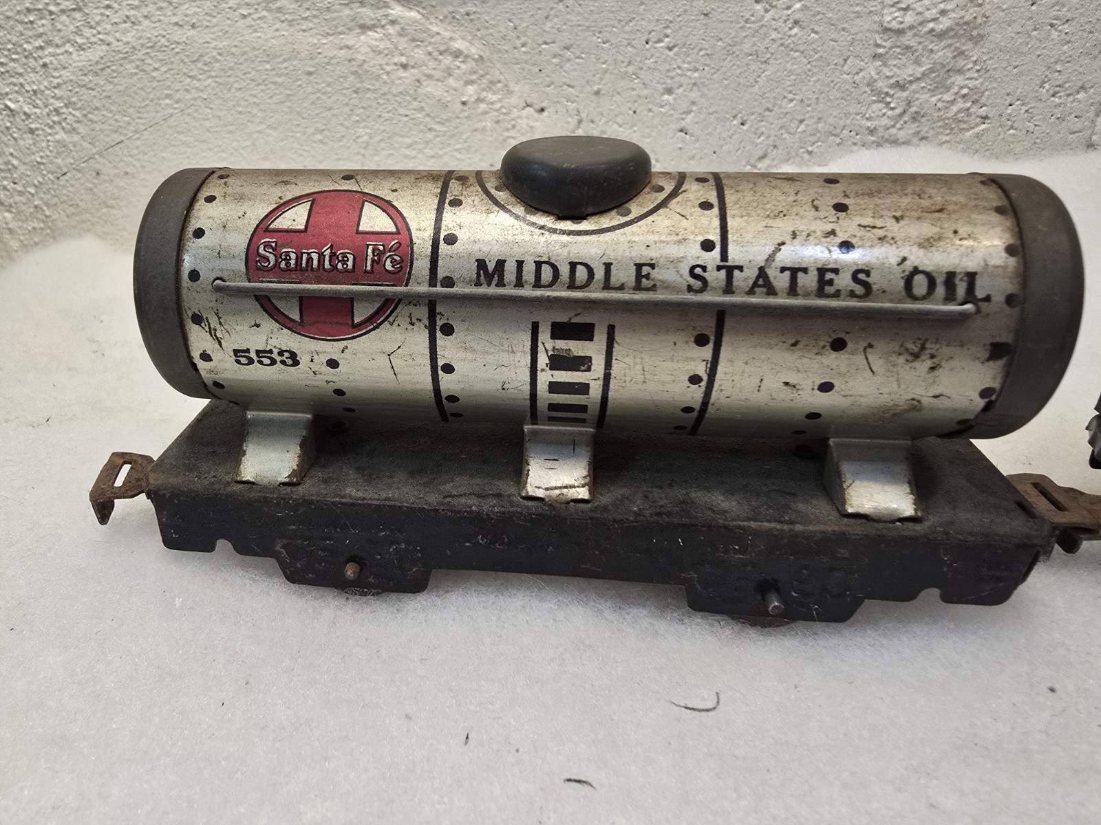 Vintage MARX Pre WAR Steam Locomotive and cars 2 manual switch tracks. Antique