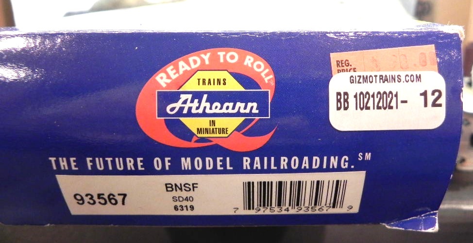 HO ENGINE Athearn Locomotive HO BNSF SD40 Road Number #6319 SHELL