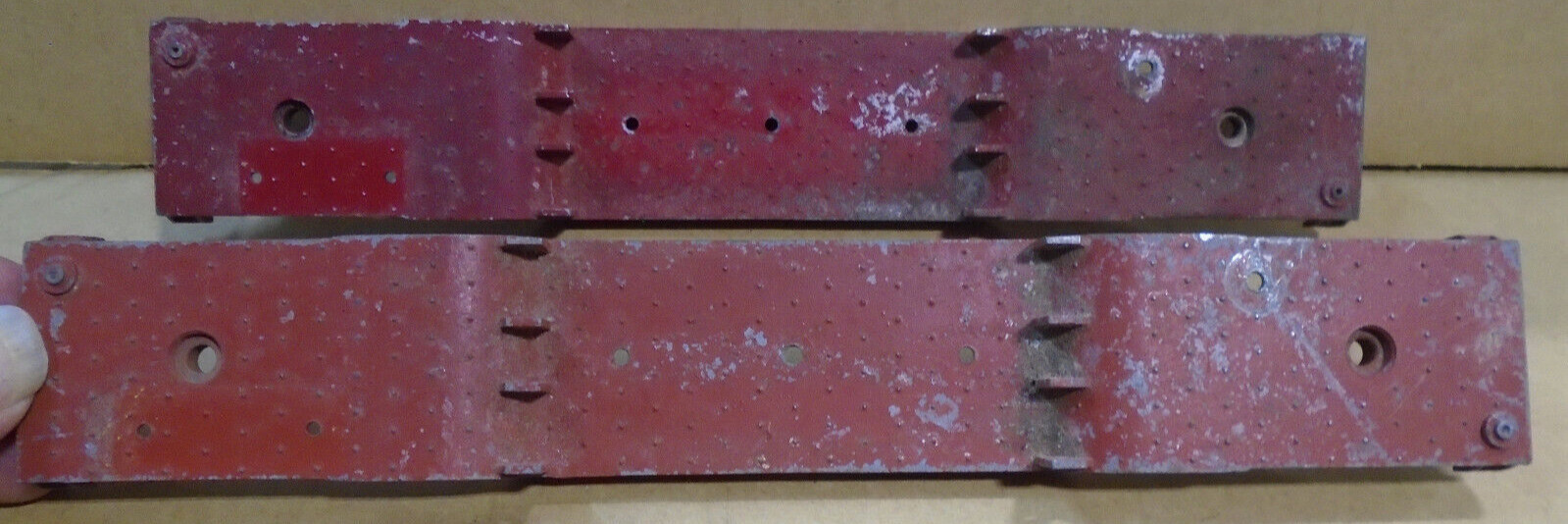 2 AMERICAN FLYER PA10358 S GAUGE DIE CAST METAL DEPRESSED CENTER FLAT CAR BODIES