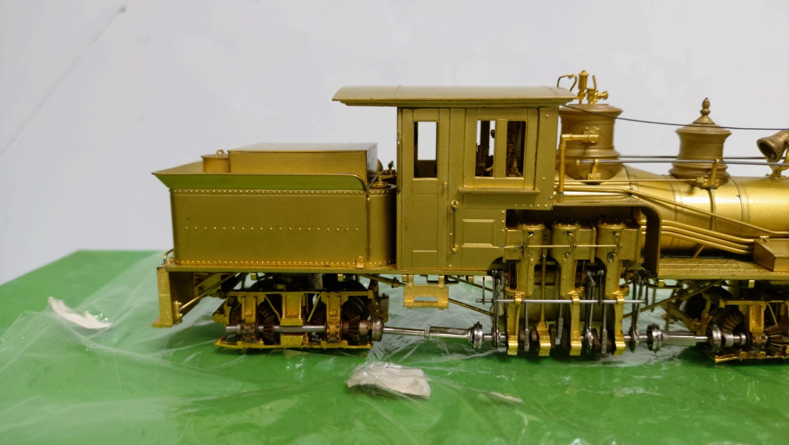 Overland (OMI) Brass Gilpin Shay #3 with Grandt Line Drive – On2 scale