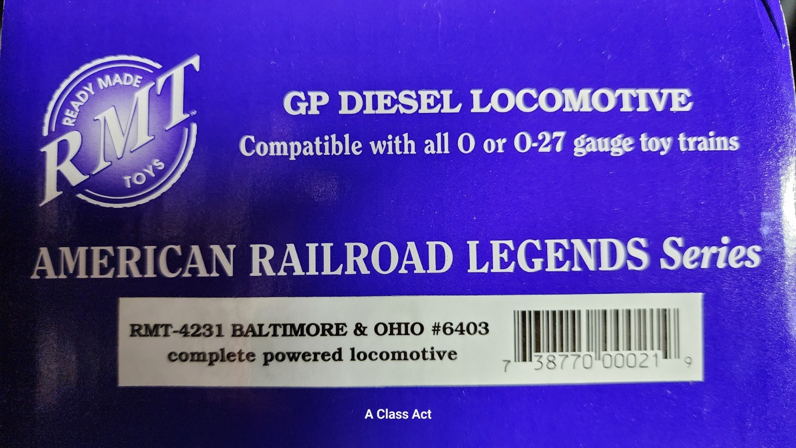 American Railroad Legends RMT-4231 Baltimore And Ohio GP Diesel O Loco NEW M65