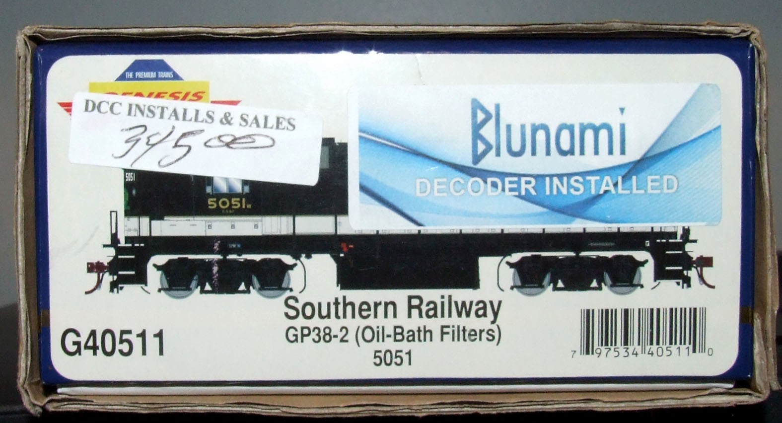 Athearn Genesis HO ATHG40511 EMD GP38-2 #5051 Oil Bath Filters LED/DCC/BLUSOUND