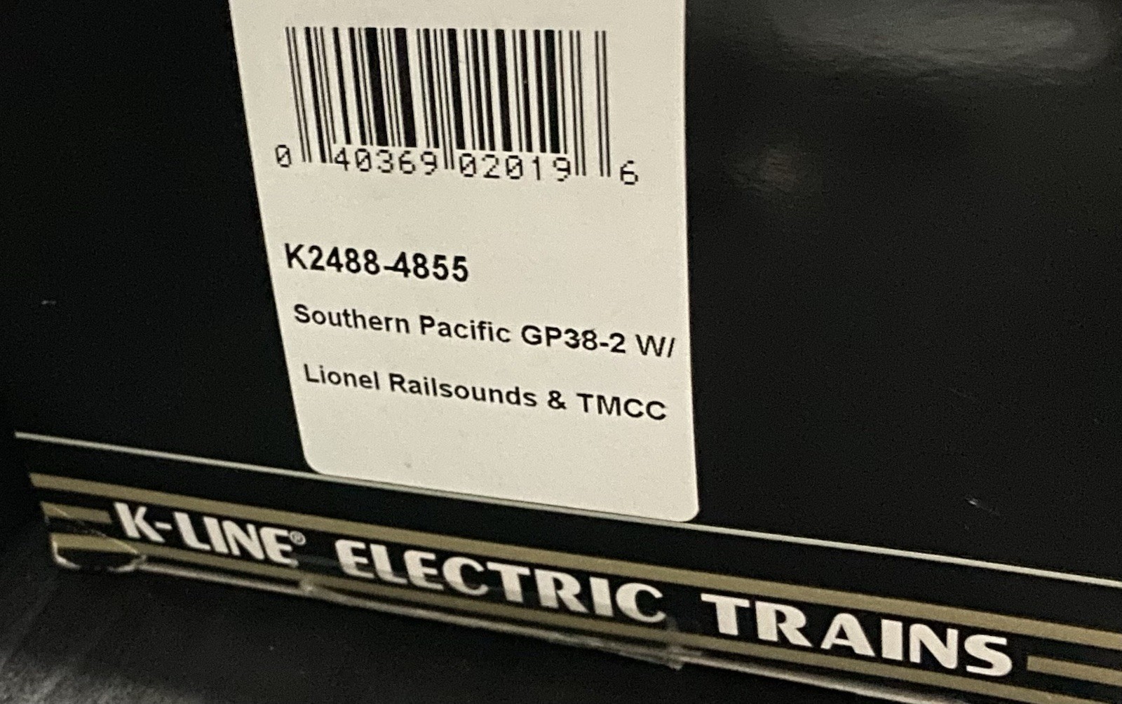 K-Line O Gauge Southern Pacific GP38-2 Non Powered Diesel Locomotive K2488-4855