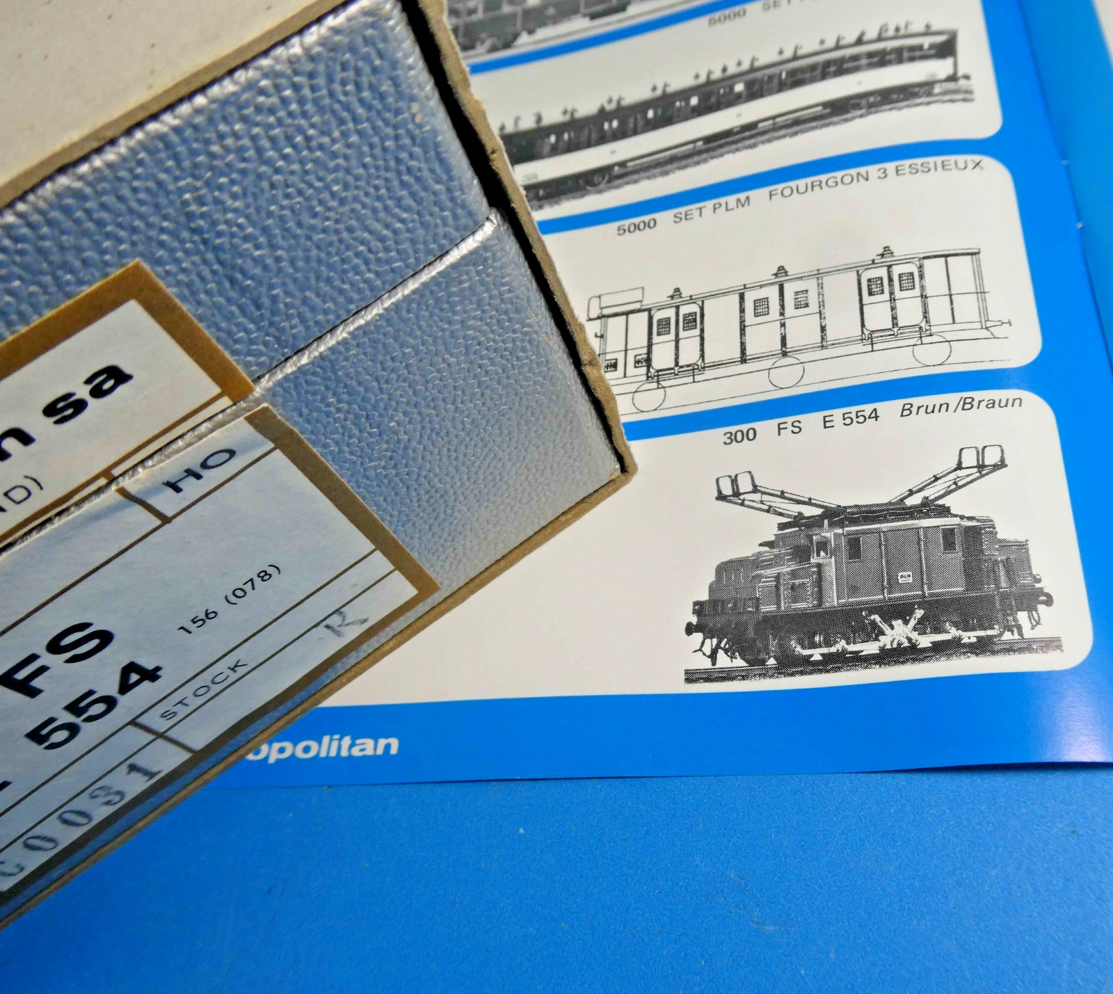 METROPOLITAN FS E554 3-PHASE (TRIFASE) ELECTRIC LOCOMOTIVE-HO 2R 1974 BRASS OB
