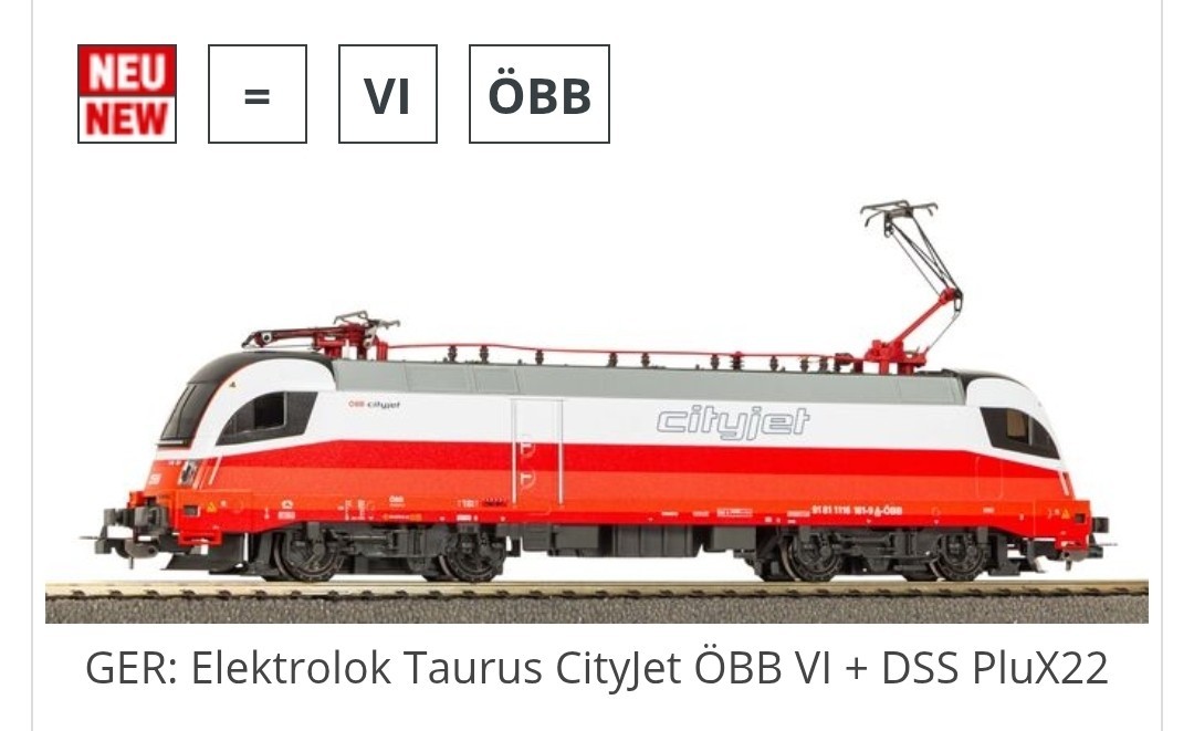 Piko OBB City Jet Taurus Electric Locomotive 57408 HO Scale DCC Ready
