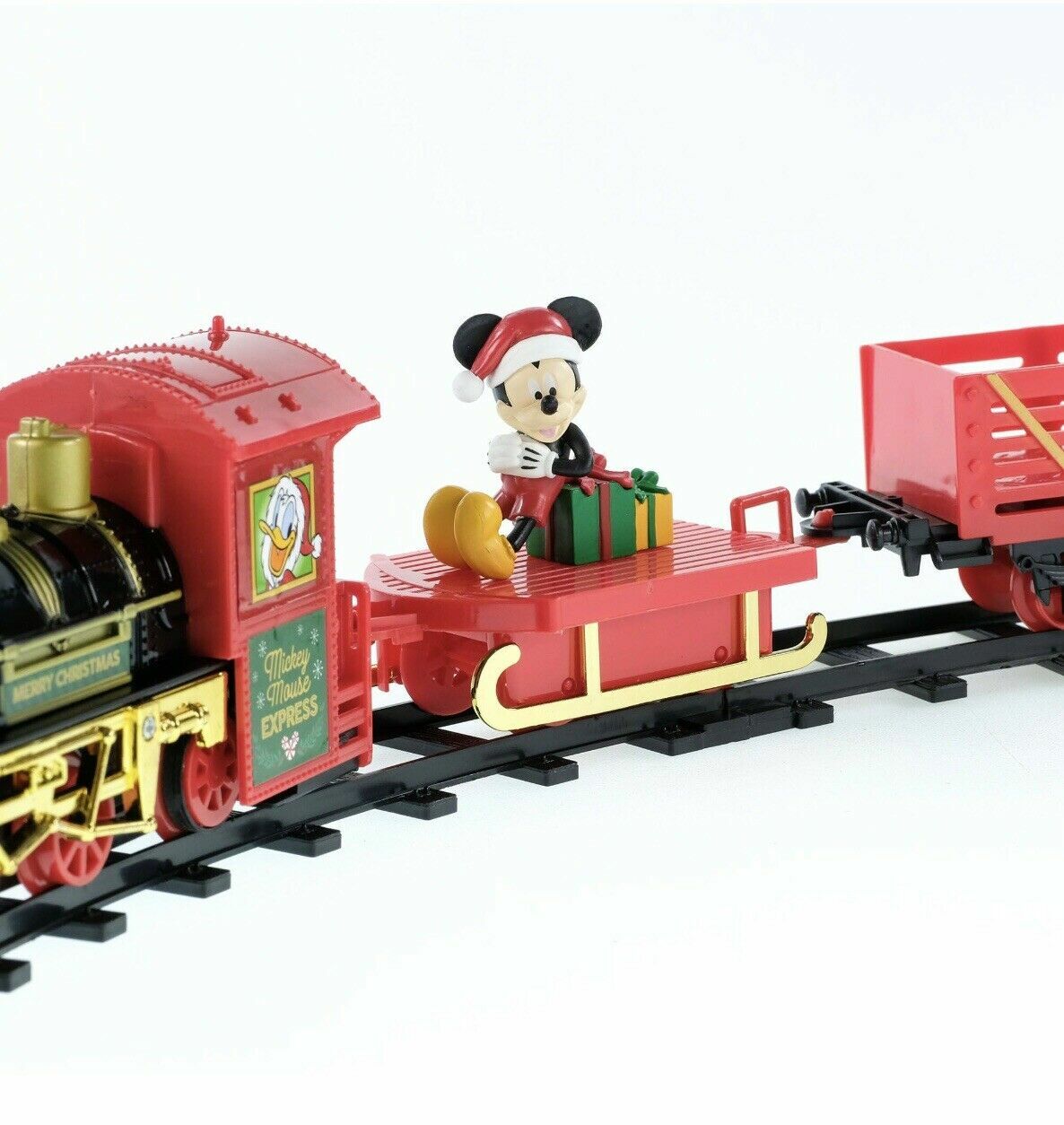 Disney Mickey Mouse Christmas Holiday Express 12 Pc Train Set Red Age 8+