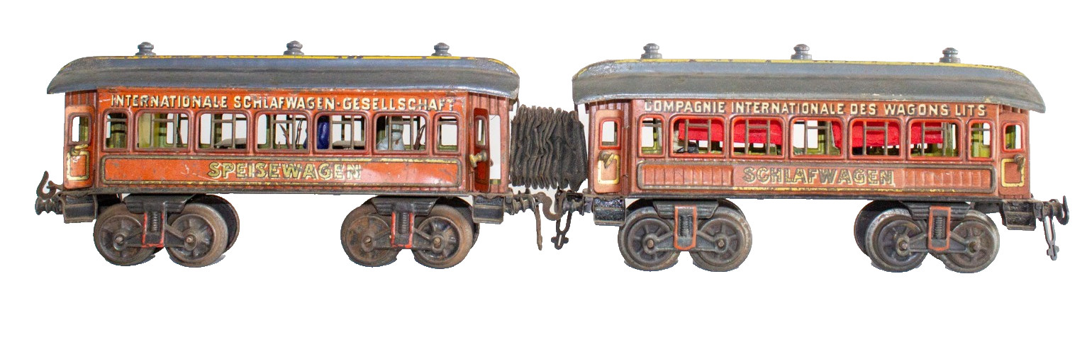 Extremely Rare Early Version of Bing 0-gauge Continental Clockwork Train Set