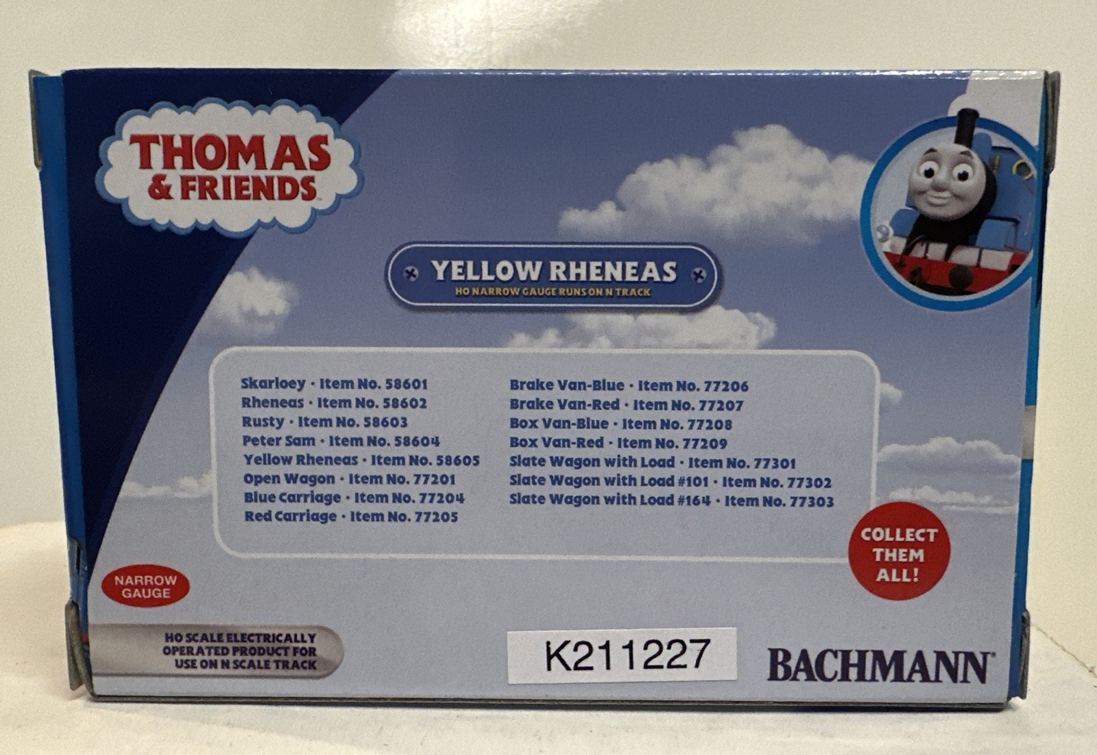 Bachmann HOn30 Scale Thomas & Friends Narrow Gauge Yellow Rheneas Engine #58605