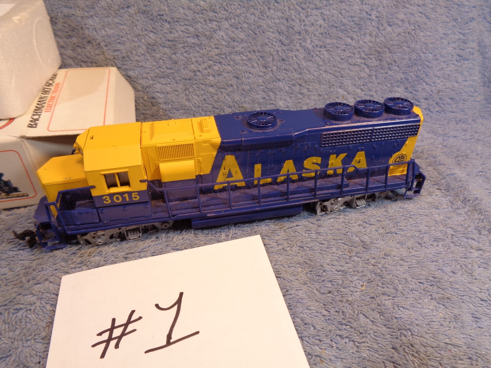 Vtg ALASKA RR ARR BACHMANN HO Model Train # 3015 Locomotive Lot Blue & Yellow