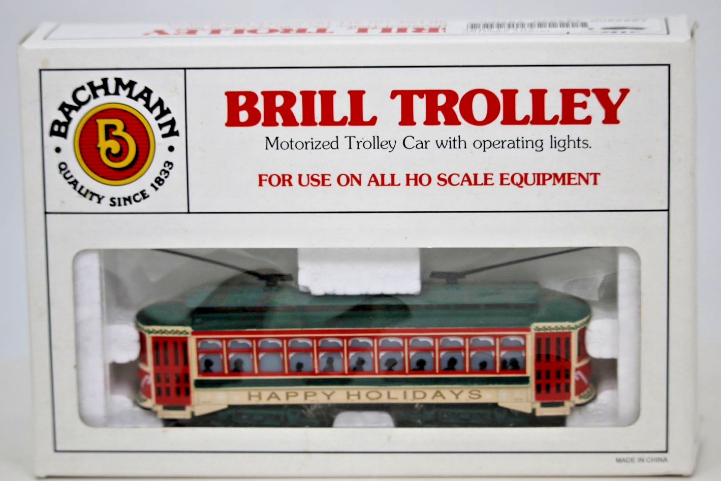 Bachmann HO Scale Brill Trolley Christmas Happy Holidays 61040 New Old Stock