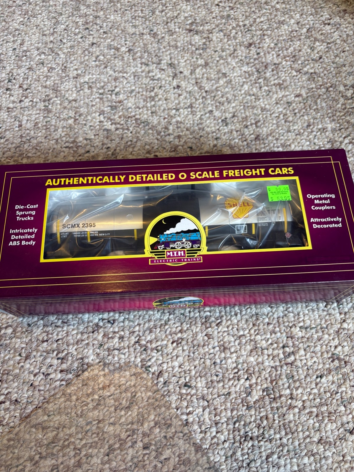 MTH 20-96229 Shell Oil 40′ Single Dome Tank Car Silver/Black #2390