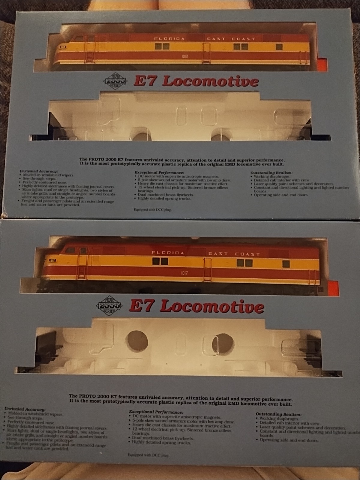 Proto 2000 HO E8/9 21078/21079 Florida East Coast Locomotive Set #1012/1017