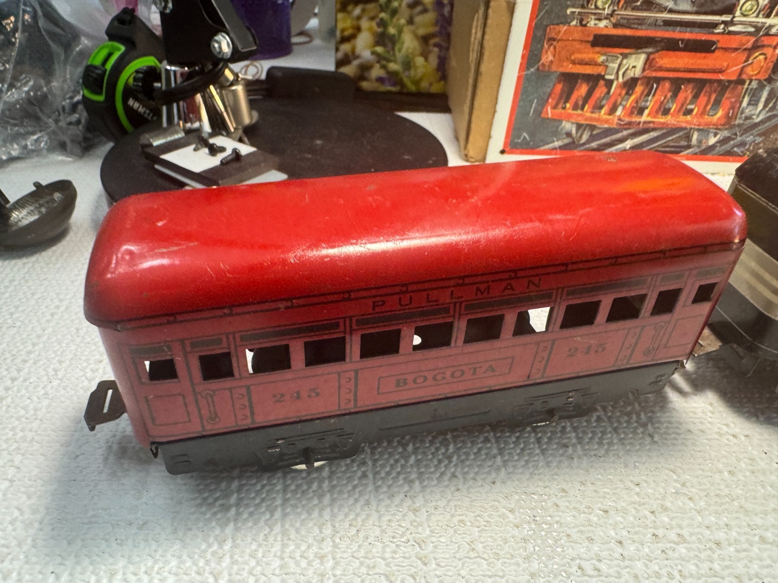 🚂 O SCALE- MARX – VINTAGE 0-4-0 LOCO, TENDER, PASSENGER CARS -TIN 💥L2502