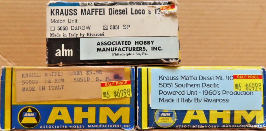 Rivarossi L 5051 AHM HO Southern Pacific Diesel Locomotive & 2 Dummy