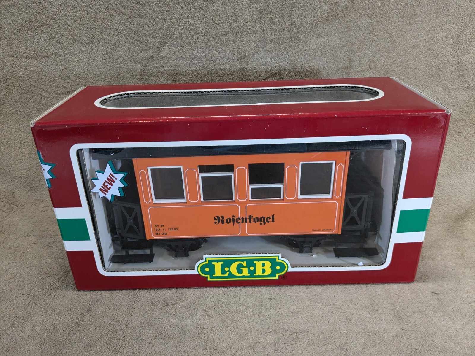LGB orangener Rosenkogel Personenwagen LGB 37075 Lehmann Gross Bahn