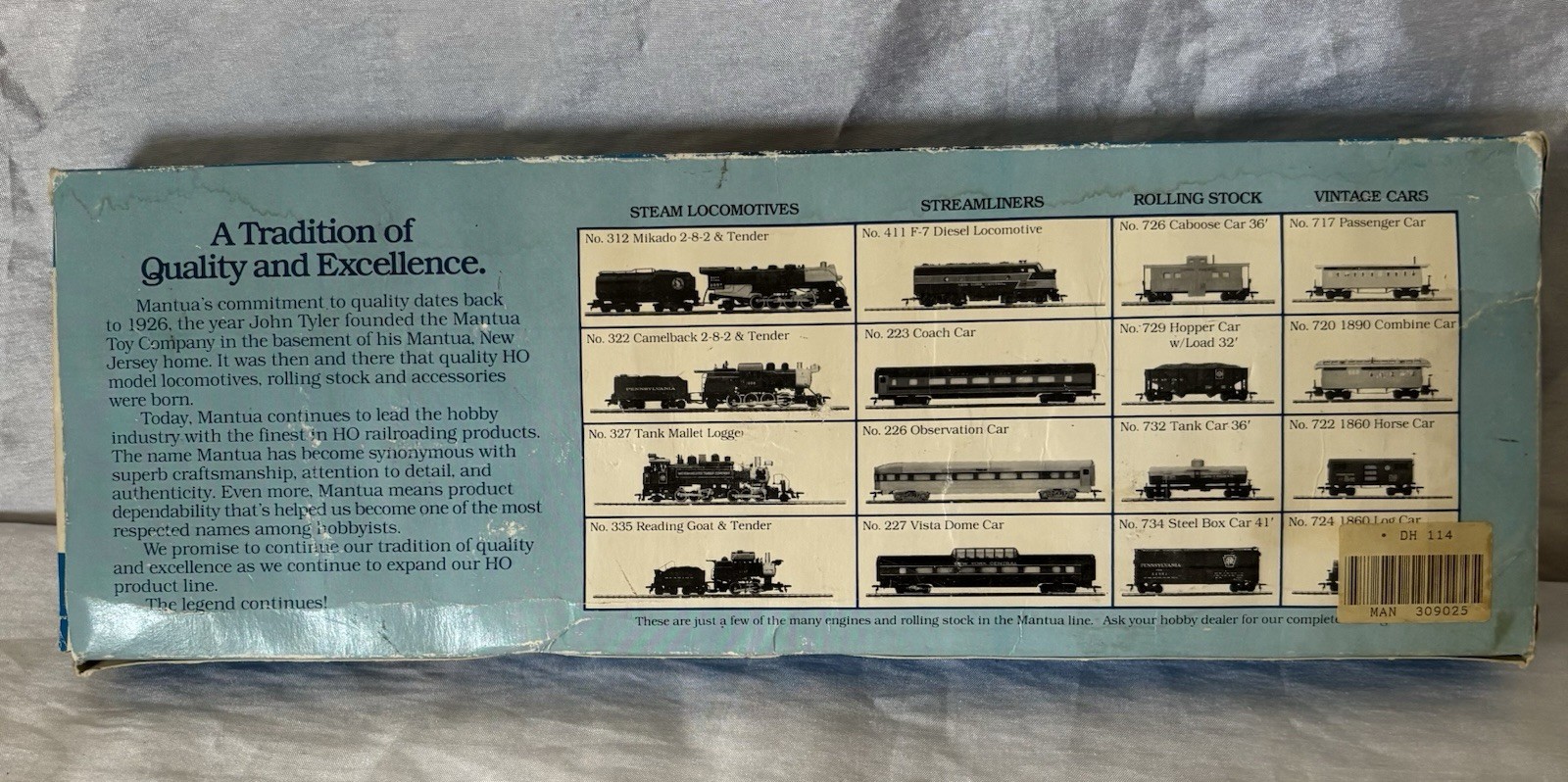 Mantua HO 1/87 Scale, 308-025, 1890 Roger’s, B&O Black And Silver 4-6-0
