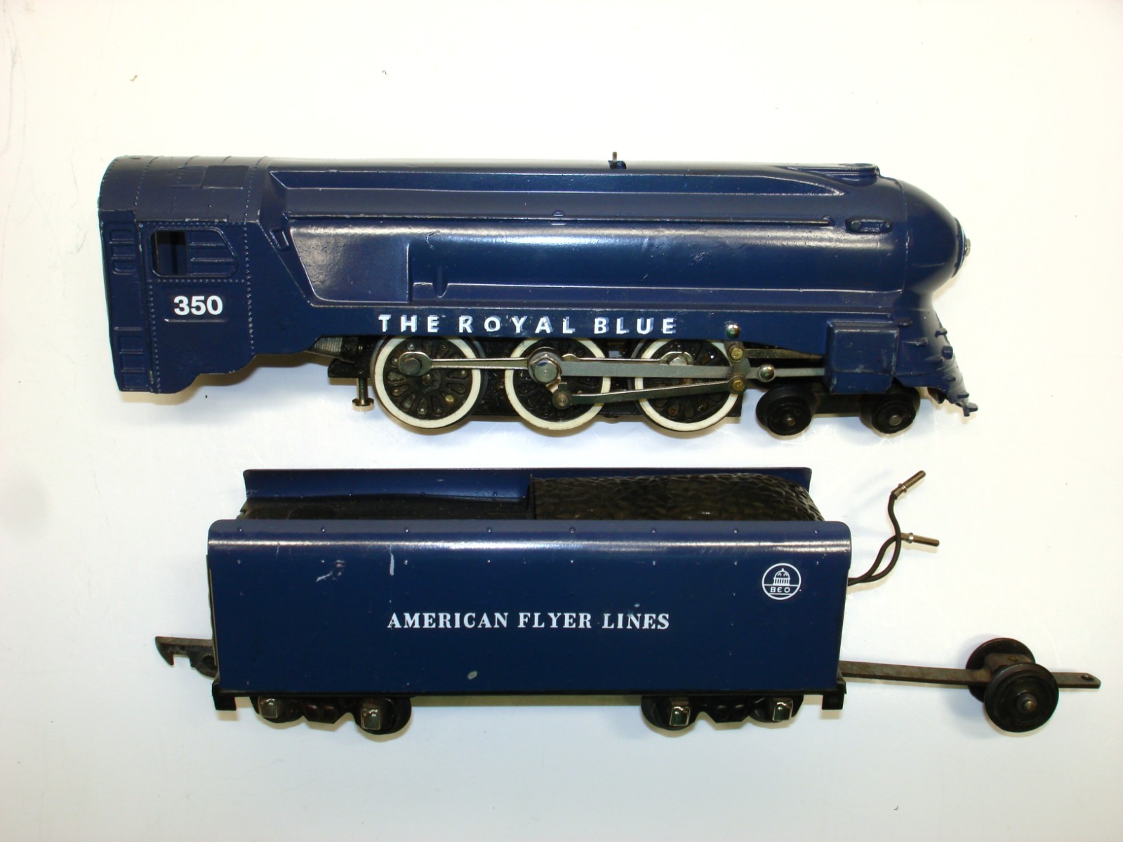 Custom 350 American Flyer Royal Blue Locomotive & Tender [Lot AH6-L103]