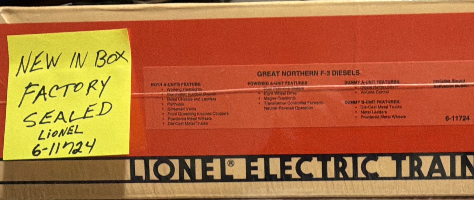 Lionel O Gauge Great Northern F-3 Diesel 6-11724 Analog AC 3-Rail Light/Sound