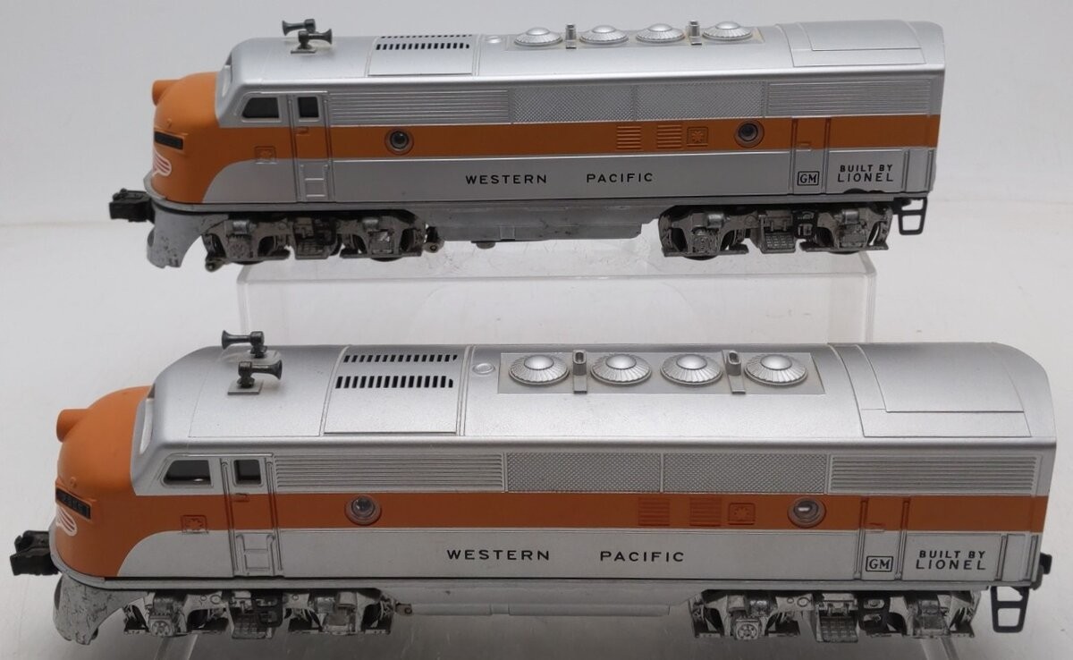 Lionel 2345 Vintage O Western Pacific F3 AA Diesel Locomotive Set w/Repro Shells