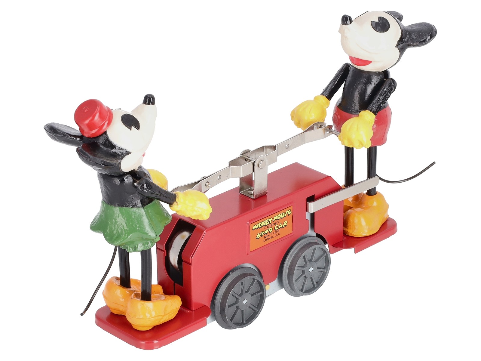Lionel 2335190 O Gauge Disney’s Mickey Mouse and Minnie Mouse Red Handcar MT/Box