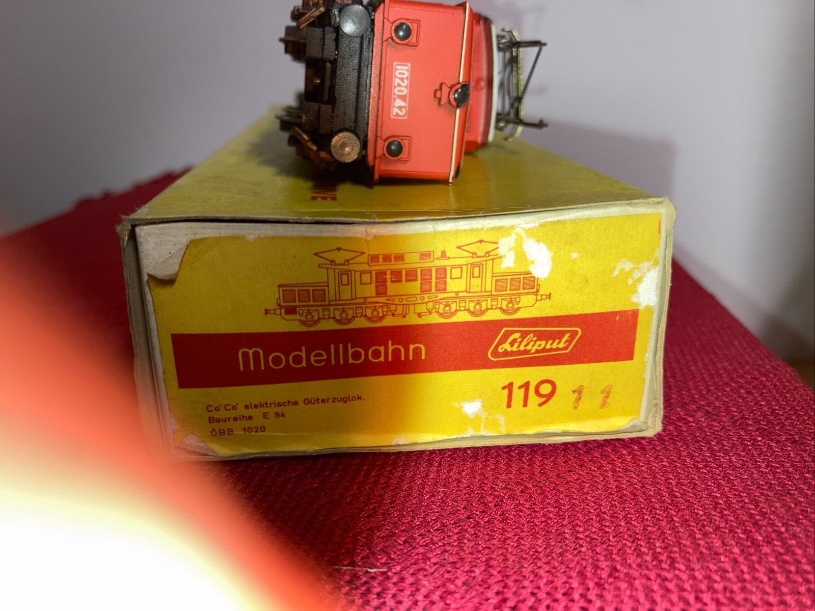 Liliput HO Electric Locomotive #119 Red/ Orange, OB