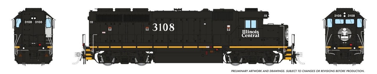 Rapido ~ HO Scale ~ EMD GP40R ~ Illinois Central #3108 ~ DC/DCC/Sound ~ 40552