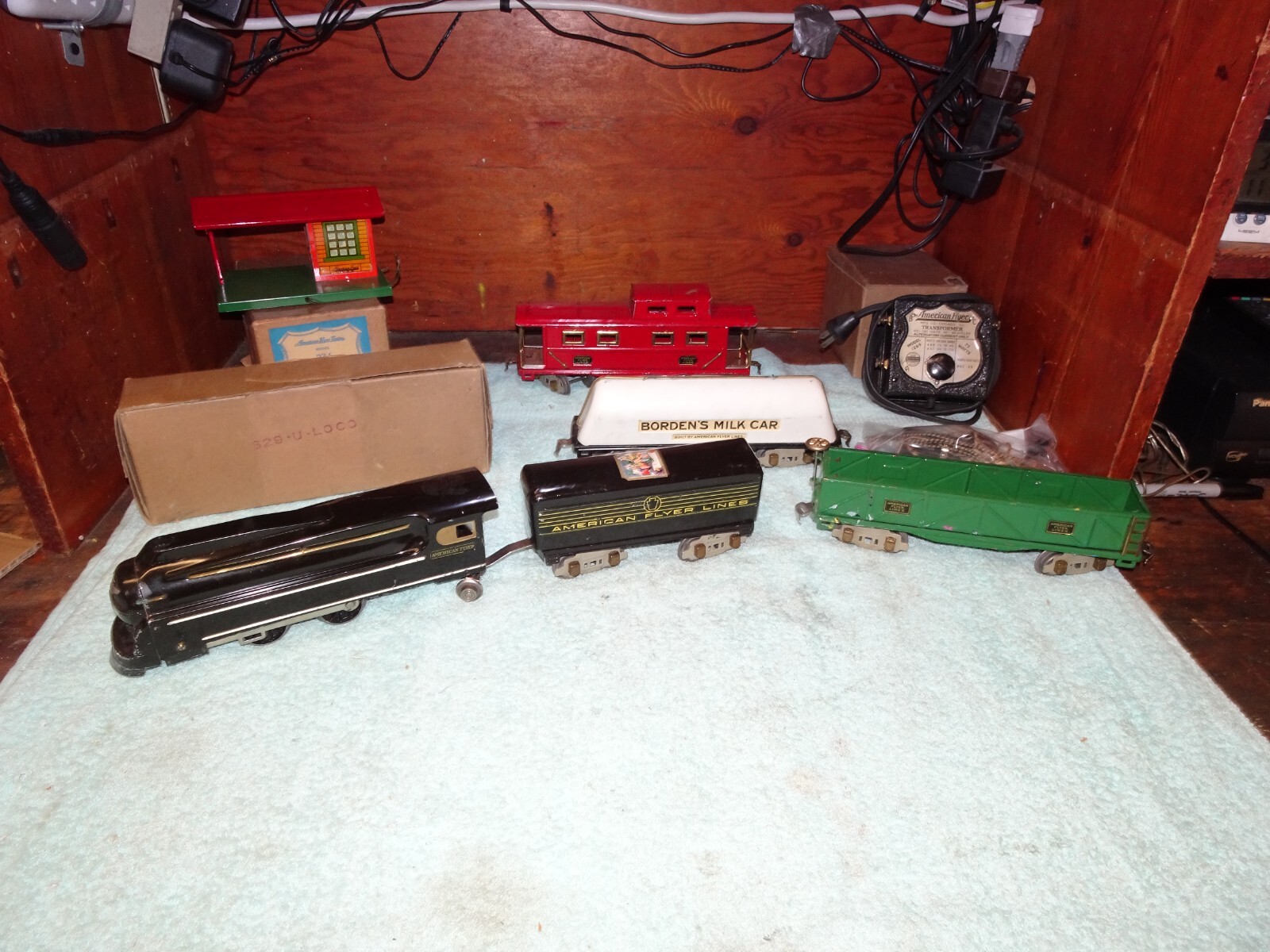 American Flyer Prewar O Gauge Tinplate 629 Torpedo Engine 1134 Tender Set w’ Ac
