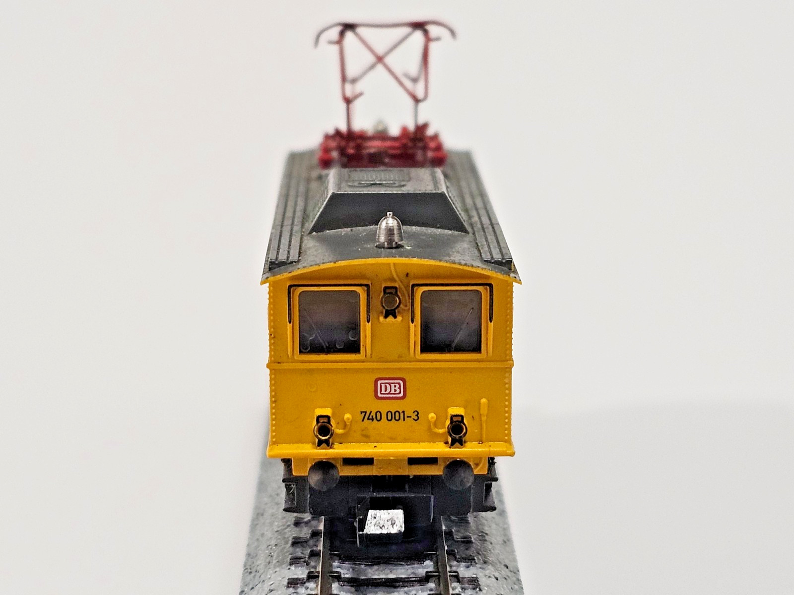 N SCALE FLEISCHMANN PICCOLO 7968 SCHIENENSCHLEIFWAGEN BR 740 001-0 DB RAIL GRIN
