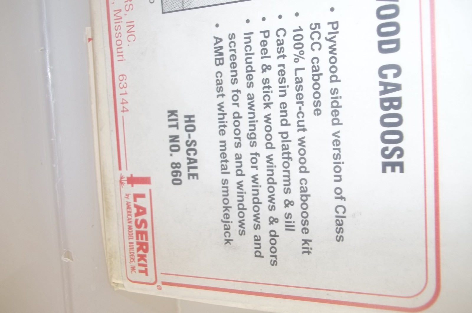 AMB LASERKIT HO 860 SAL SEABOARD AIR LINE PLYWOOD CABOOSE KIT FACTORY SEALED NEW