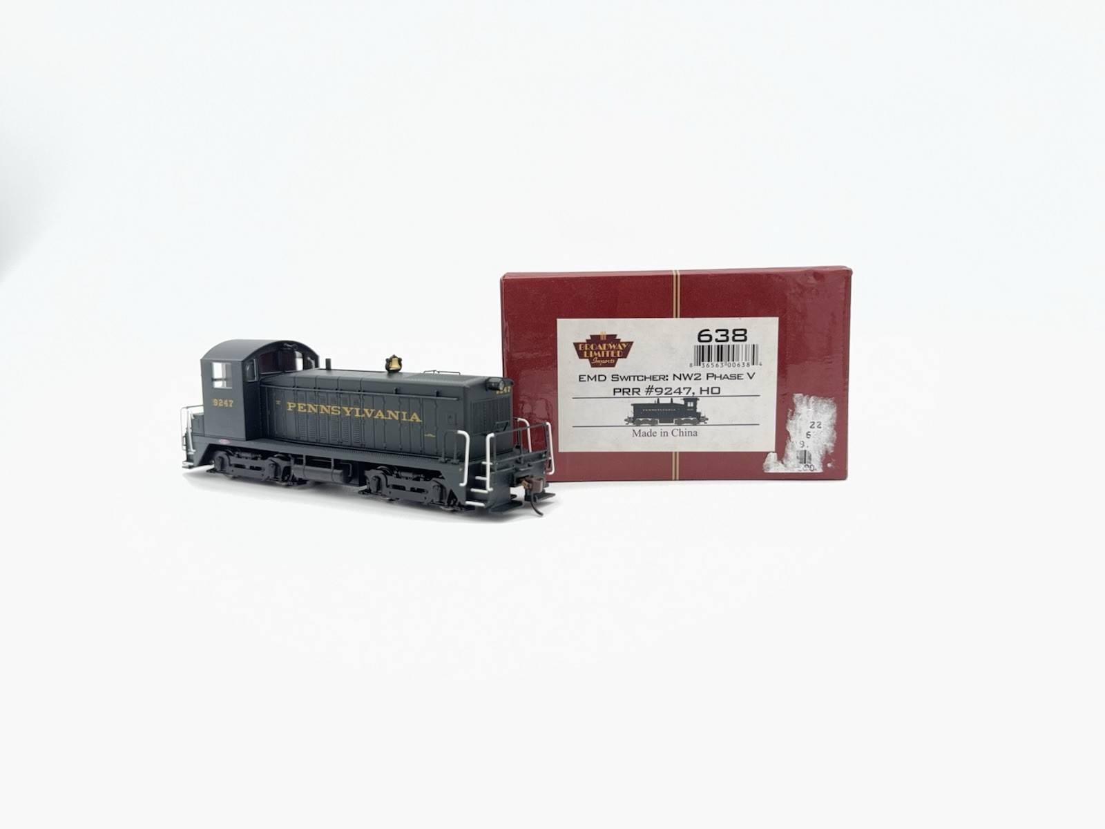 Broadway Limited – HO – PRR – EMD Switcher NW2 #9247 – Sound/DCC – Train #638
