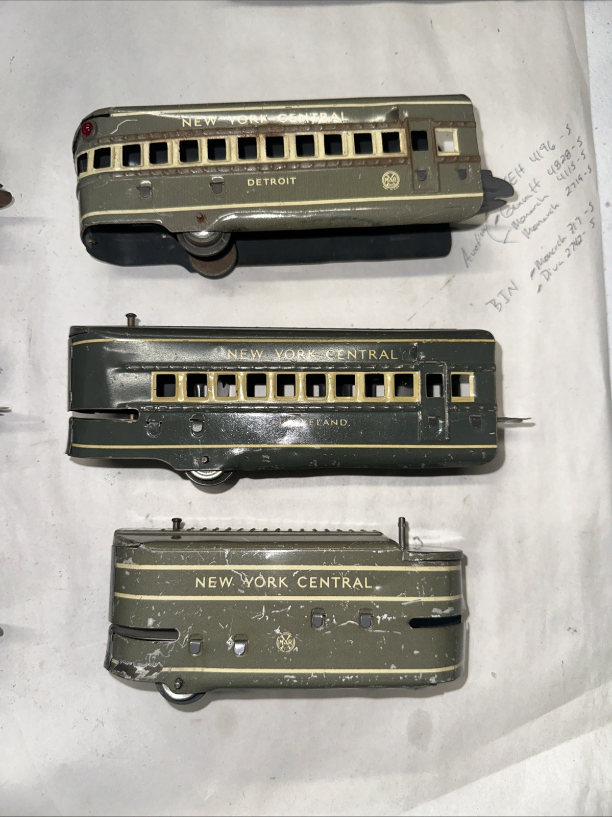 Marx Prewar Mercury NYC Wind Up Train Set Complete O Gauge Tin Litho Works