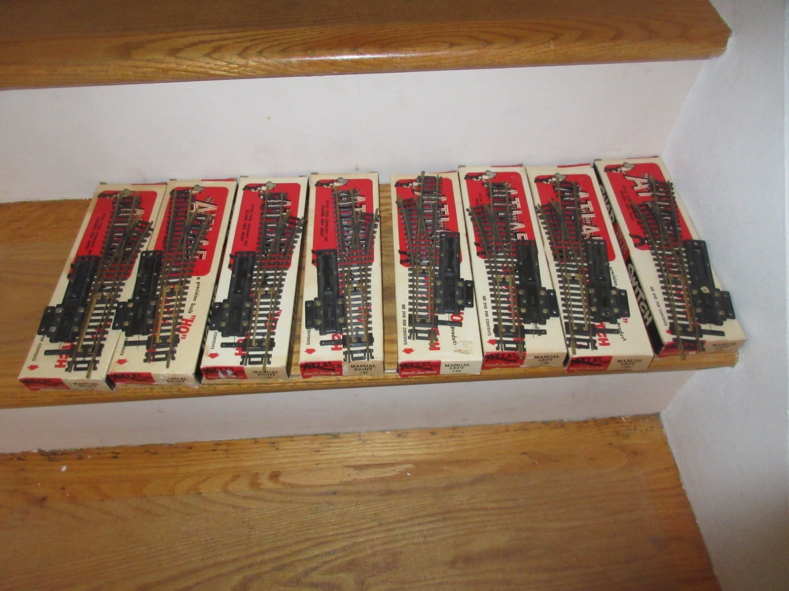 ATLAS HO Snap-Switch Manual Left & Right #61 & #60 Point Motor Turnout LOT OF 8