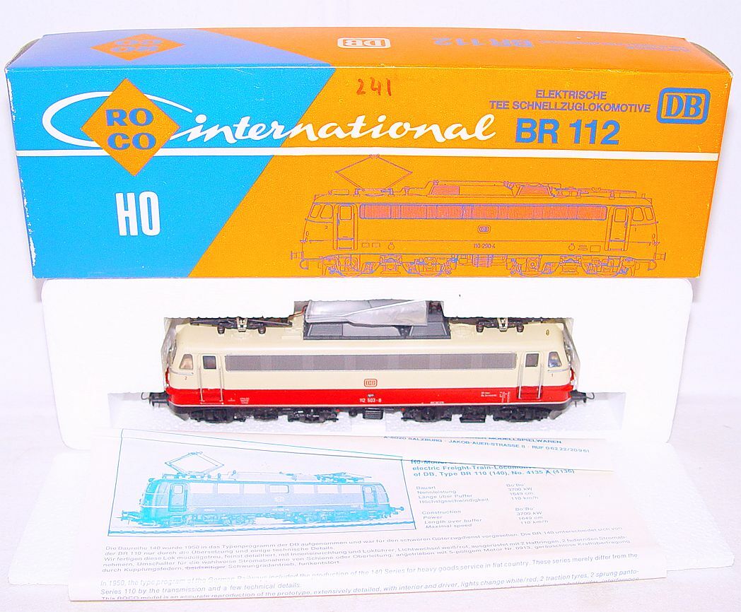 Roco DC HO 1:87 Deutsche Bundesbahn BR 112 RHEINGOLD ELECTRIC LOCOMOTIVE MIB`78!