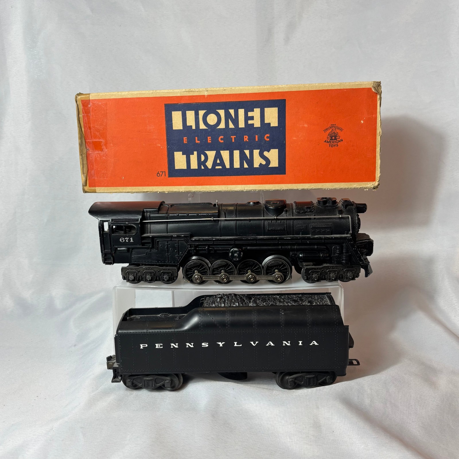 1946-49 Lionel 671 Steam Turbine Locomotive In Box W/ 2671W Tender O Gauge 6-8-6