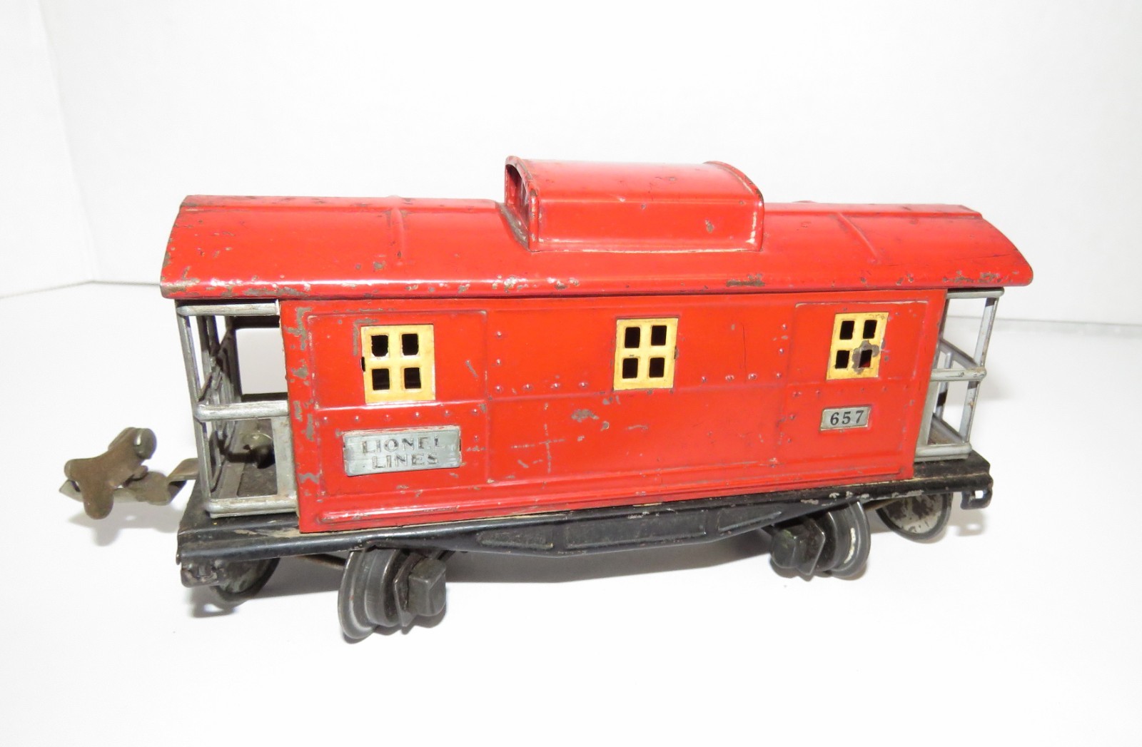 5 Piece O Gauge Lionel 1666E Steam Engine Lines Tender & Cars 1950s #656 653 657