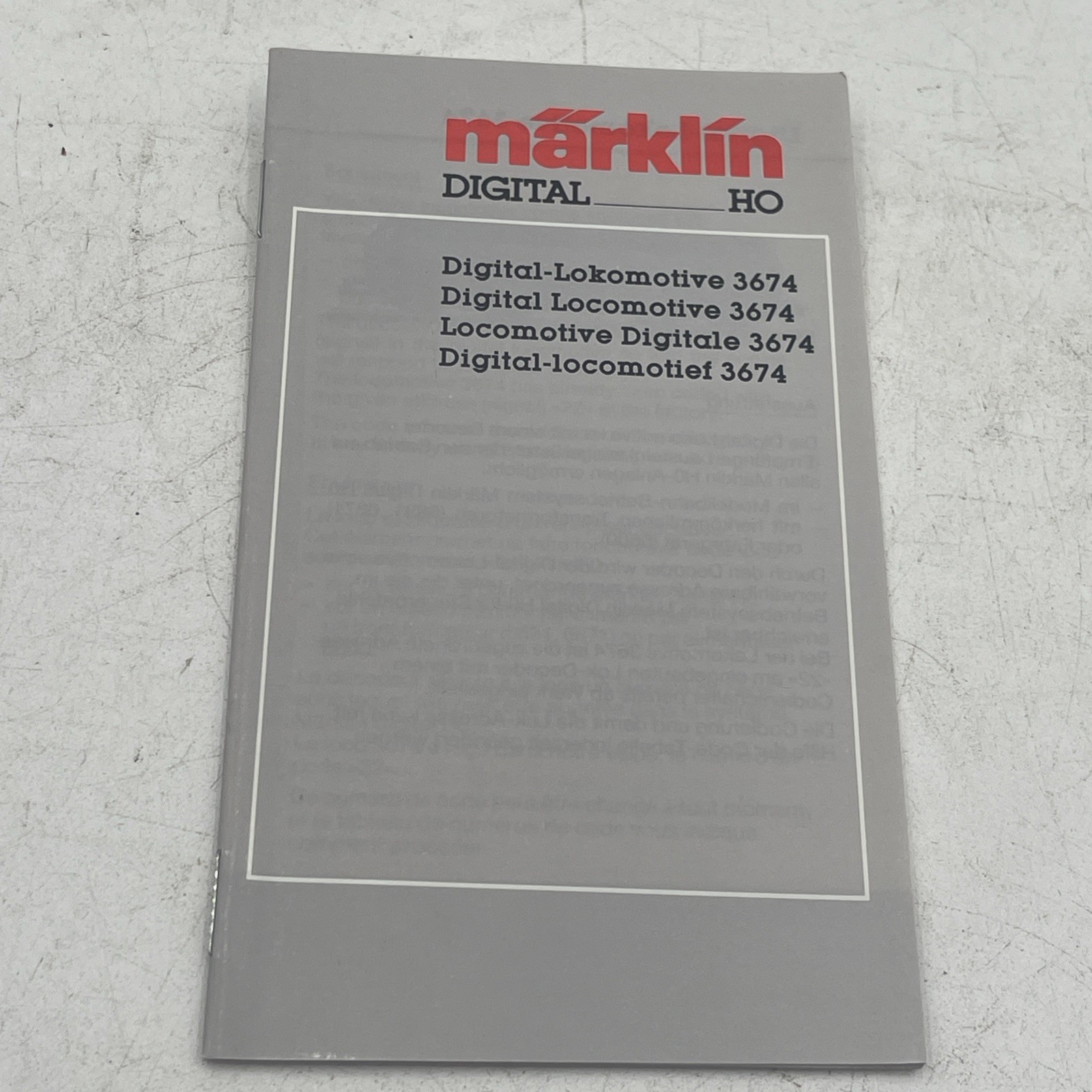 MARKLIN MäRKLIN 3774 DB CLASS BR 216 LOCO DIGITAL Translucent RARE