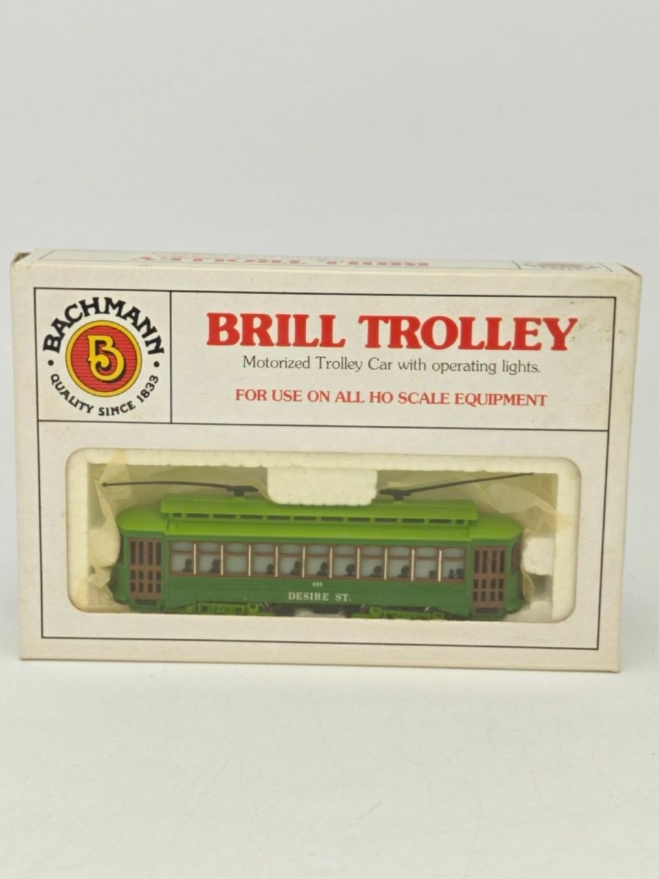 Bachmann Brill Trolley 453 Desire St HO Scale No Box Tested Light Works