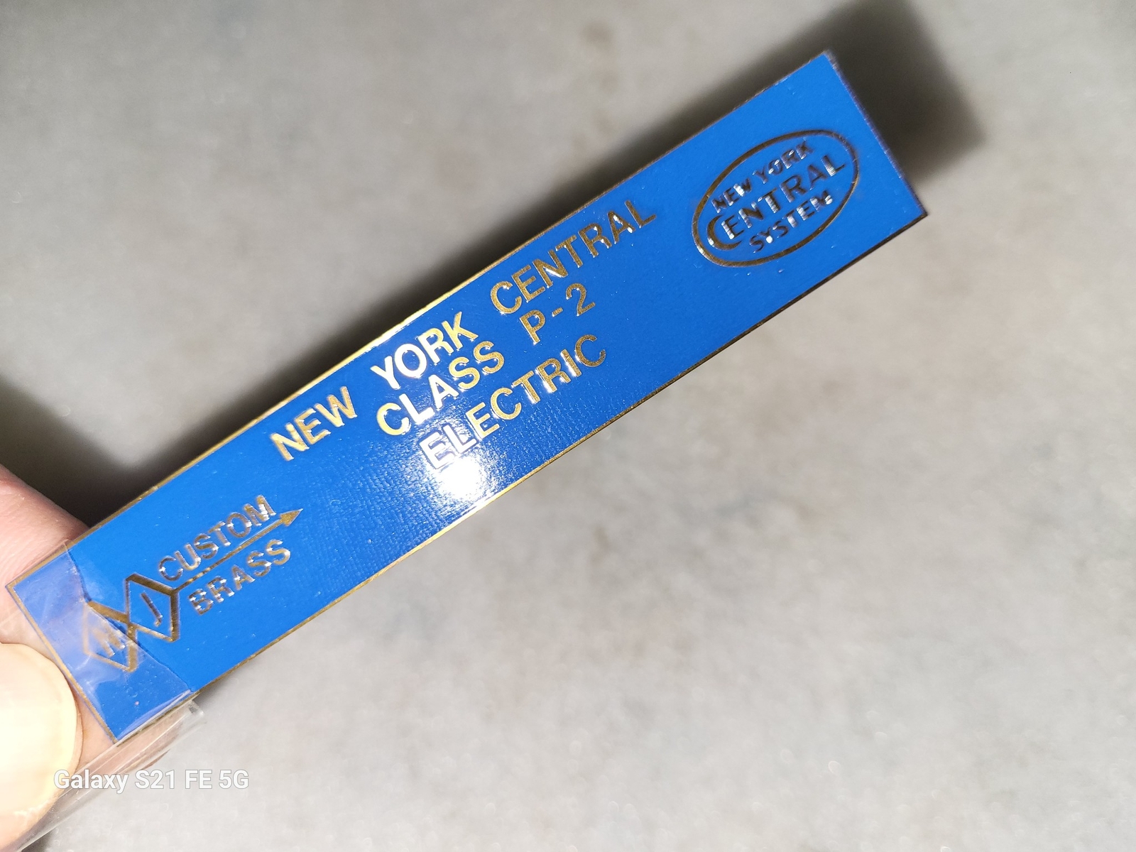 NOS NJ Custom Brass New York Central Electric P-2 Name Plate Plaque 3 3/4″
