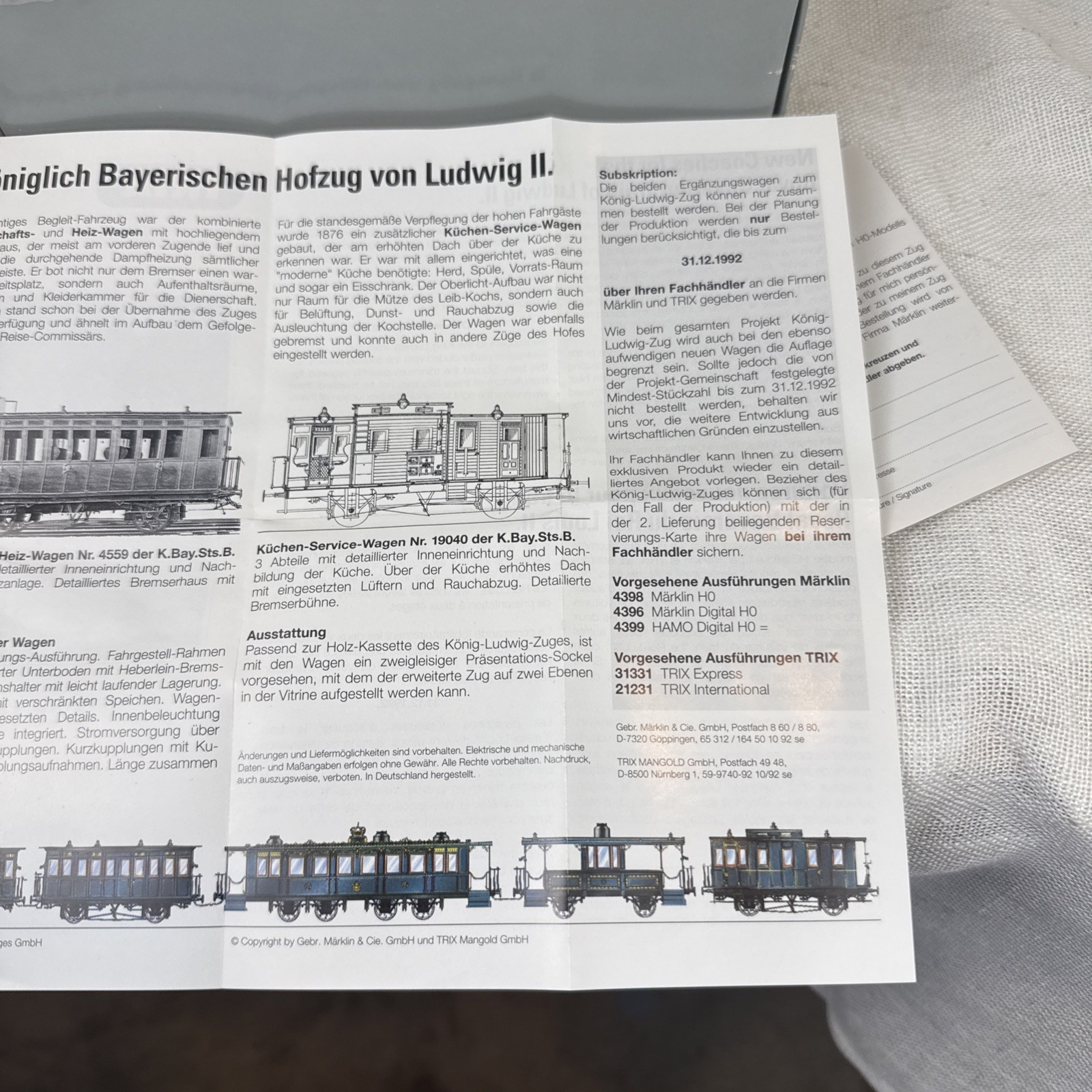 Marklin Digital Ho King Ludwig Service Wagon #2698 Car #2 , NEW In Mint Box
